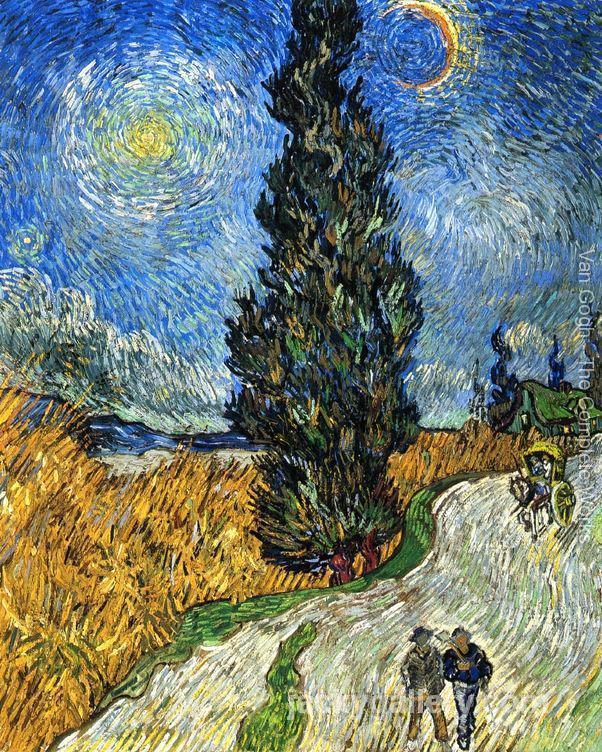 Cypress against a Starry Sky, Van Gogh painting